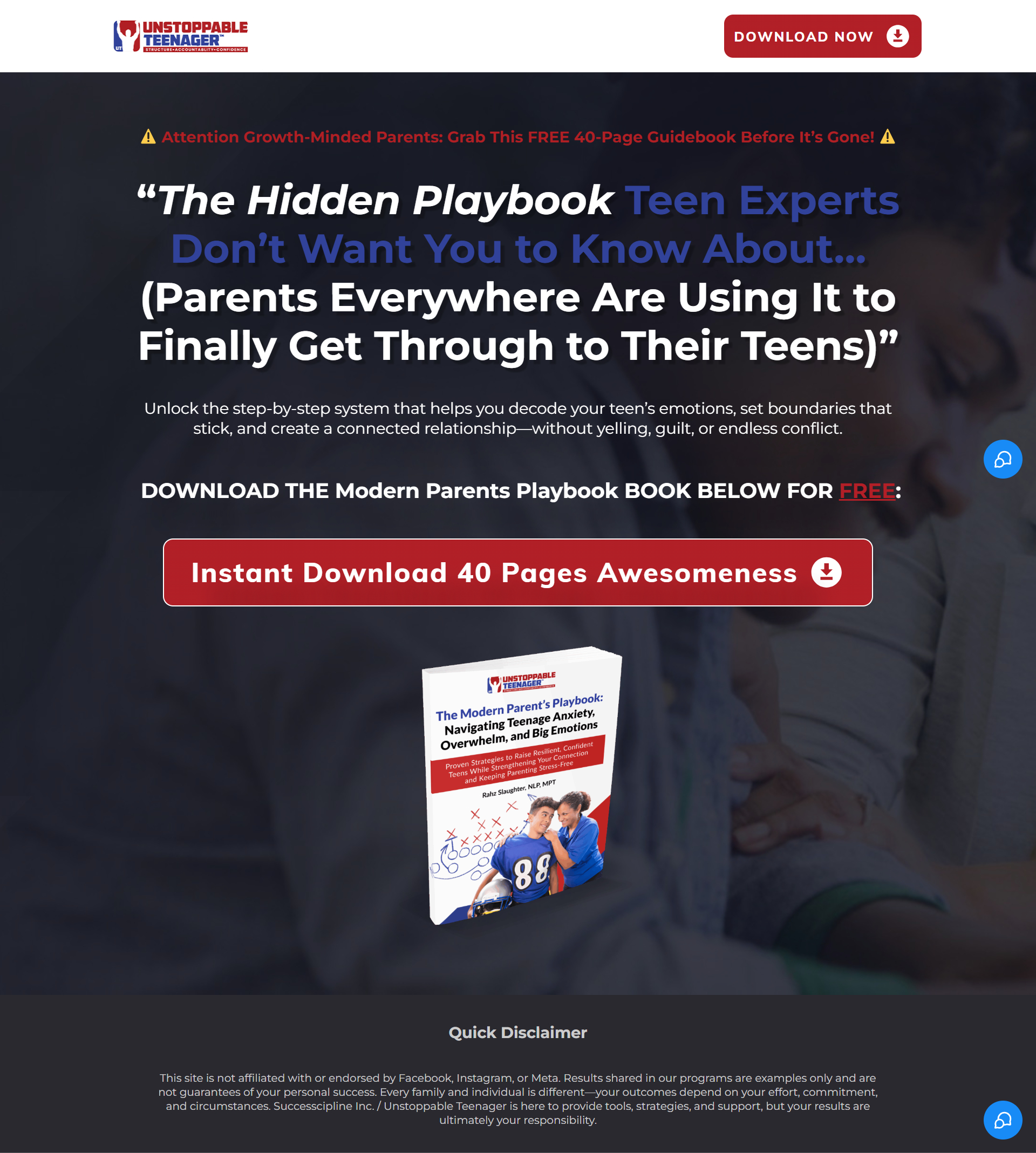 Unstoppable Teenager Landing Page Development